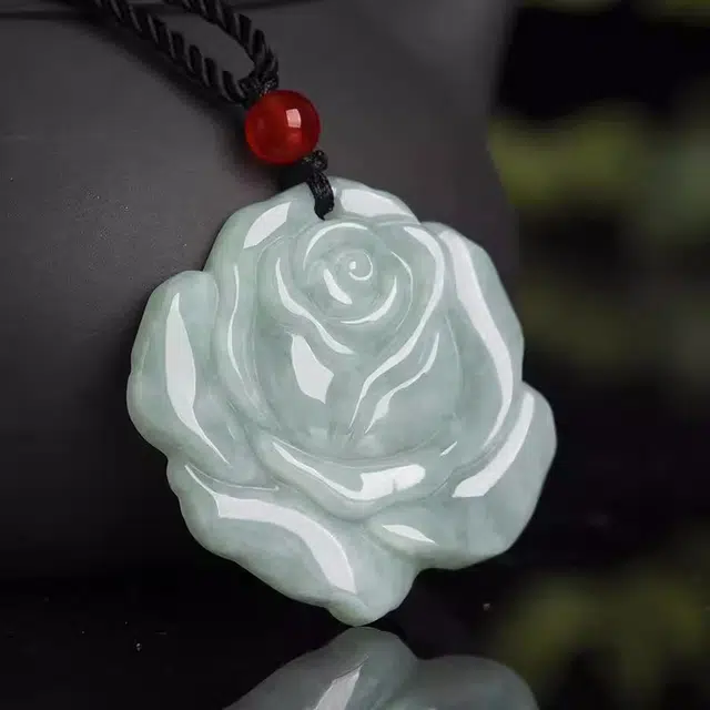 静汝玉 玫瑰花挂件花件玉坠 糯种 吊坠 女款