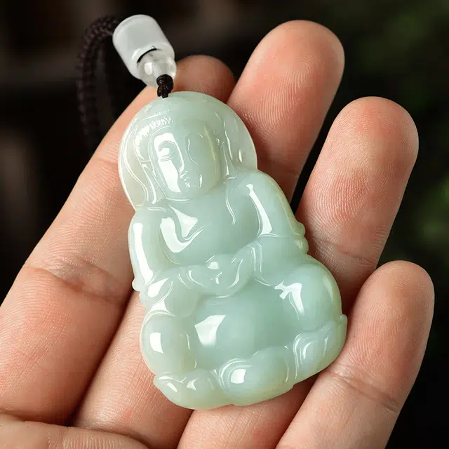 静汝玉 观音玉观音挂件 冰种 吊坠 男款