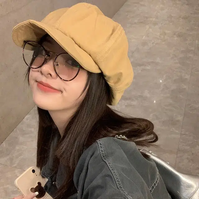 艾佳微 日系复古显脸小云朵 棉麻 贝雷帽 女款