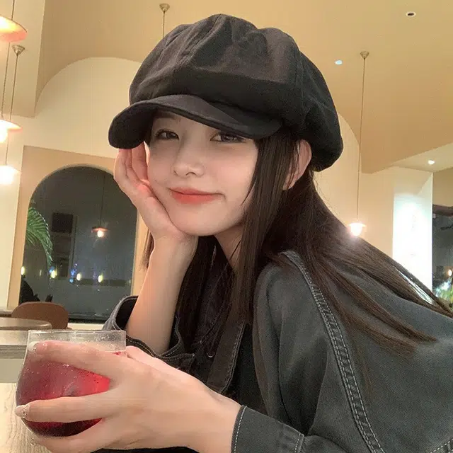 艾佳微 日系复古显脸小云朵 棉麻 贝雷帽 女款