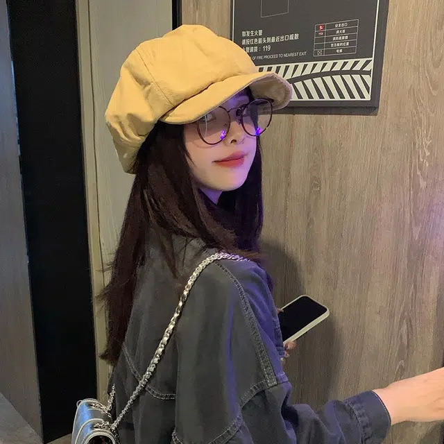 艾佳微 日系复古显脸小云朵 棉麻 贝雷帽 女款