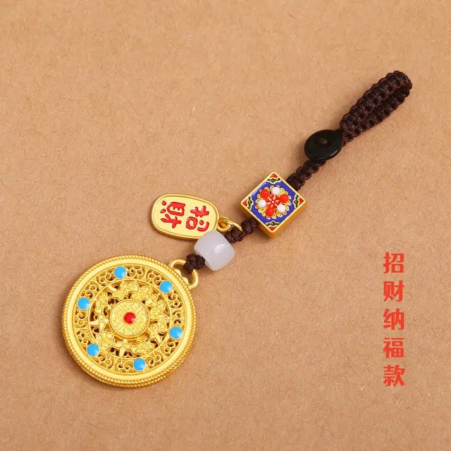 【五福罗盘】 老作坊 出入平安 诸事顺利 纳福四方 葫芦造型设计 新中式国风#好运 优质合金 汽车钥匙扣 男女同款情侣款
