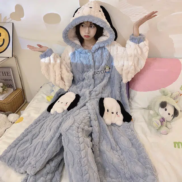 眠趣 家居服睡衣女 家居套装睡袍可爱小清新甜美甜酷卡通睡袍 居家学生女士 睡袍睡衣女款