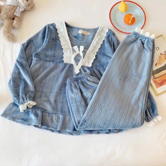 眠趣 舒适保暖加绒加厚亲肤柔软睡衣套装 女款