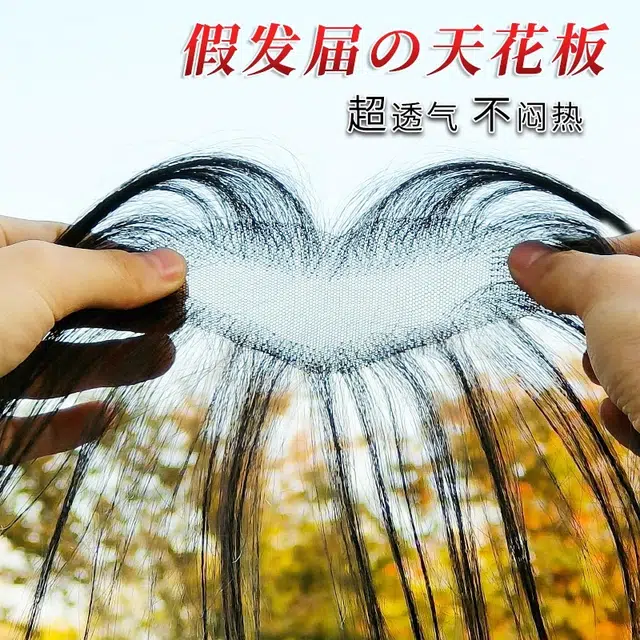 晚晚风 胎毛刘海假发片女 自然前额头顶真发轻薄隐形无痕修饰发际线