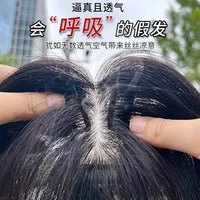 晚晚风 无痕递针刘海假发 遮白发补发增发量蓬松高颅顶 自然色/摩卡棕