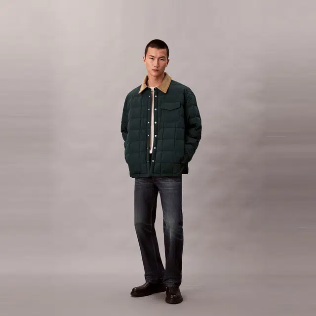 Calvin Klein Colorblock Corduroy Down Jacket