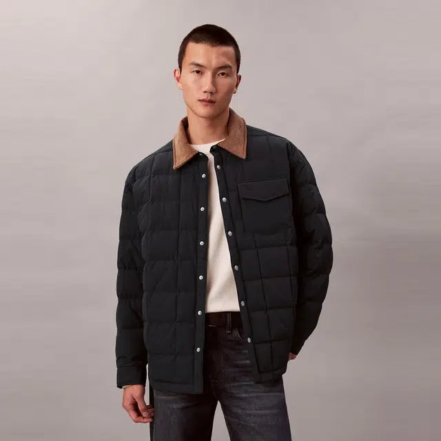Calvin Klein Colorblock Corduroy Down Jacket