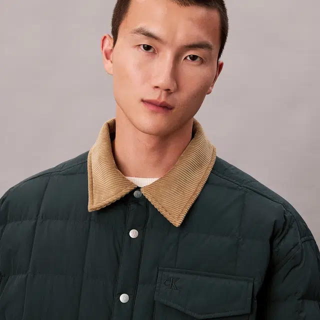 Calvin Klein Colorblock Corduroy Down Jacket