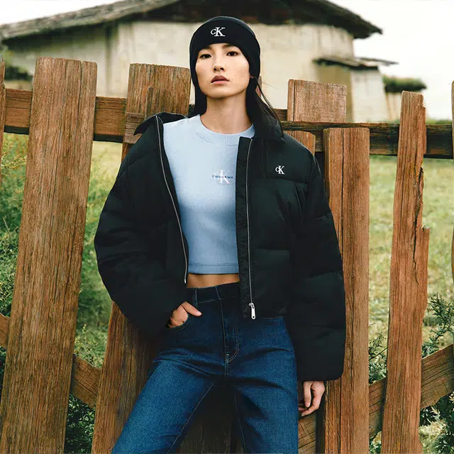 Calvin Klein Embroidered Rib Knit Beanie Black