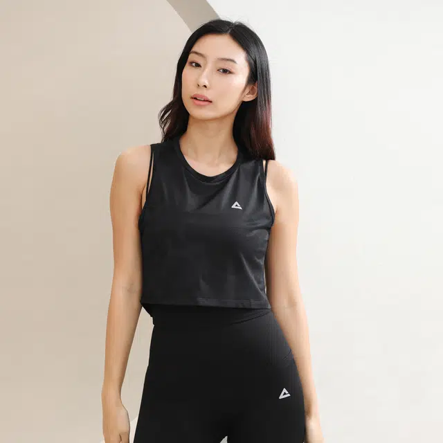匹克 纯色连帽夹克修身打底九分裤运动圆领背心健身套装 女款