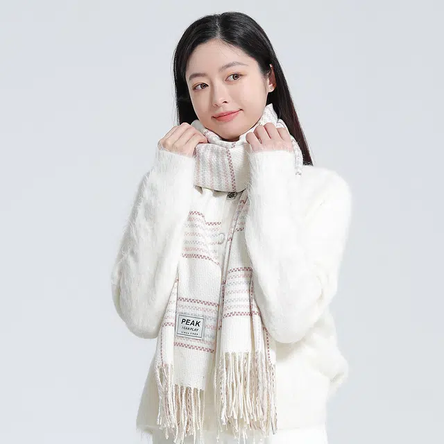 匹克 时尚系列 甜美小清新流苏文艺保暖简约百搭 绒线围巾 男女同款情侣款