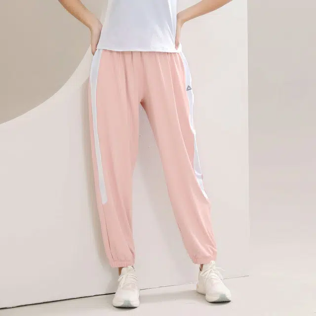 匹克 瑜伽服健身运动服套装 纯色背心粉白休闲运动裤两件健身套装 女款