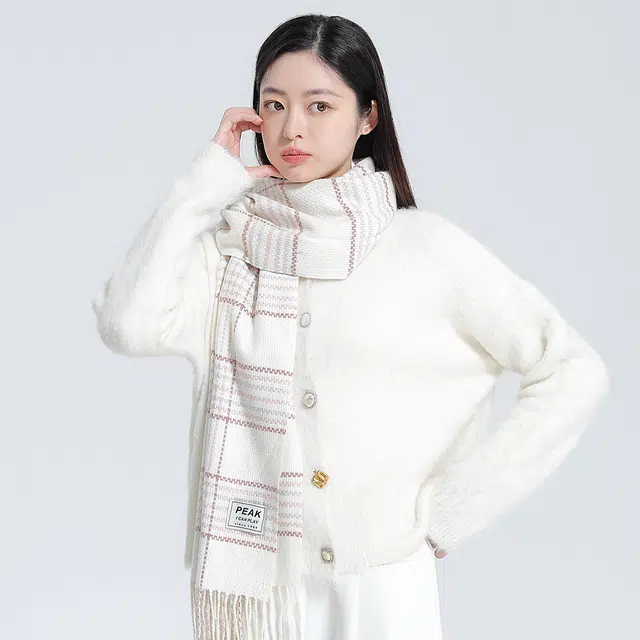 匹克 时尚系列 甜美小清新流苏文艺保暖简约百搭 绒线围巾 男女同款情侣款