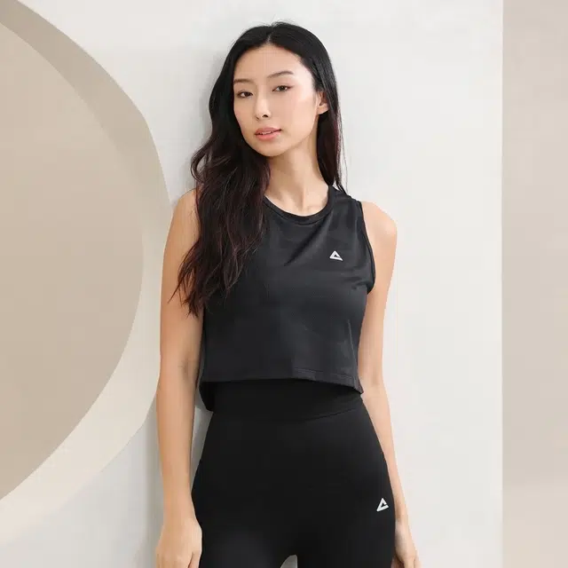 匹克 瑜伽服健身运动服套装 纯色背心粉白休闲运动裤两件健身套装 女款