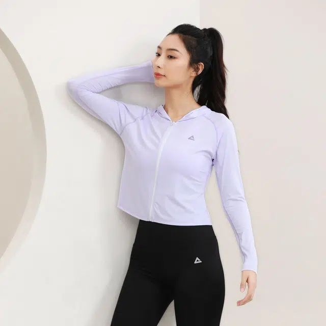 匹克 拉链长袖外套纯色打底裤健身套装 女款