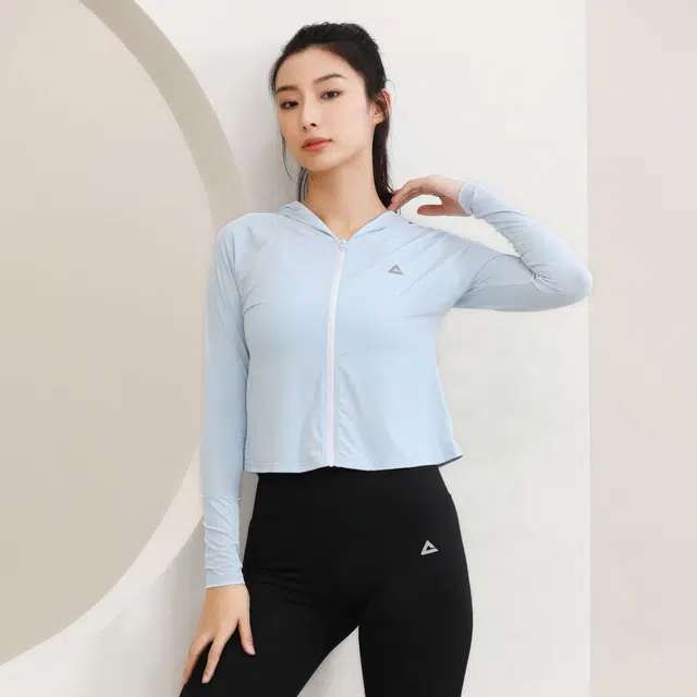 匹克 瑜伽服健身运动服外套粉白运动裤两件套健身套装 女款