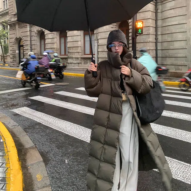 区区欧阳 休闲宽松高腰多口袋阔腿长裤牛仔裤 女款 白色