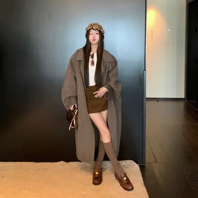 区区欧阳 高级感毛呢舒适大衣 女