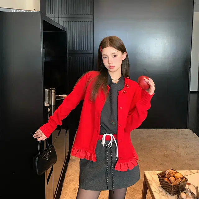 区区欧阳 慵懒风开衫复古舒适针织衫 女款