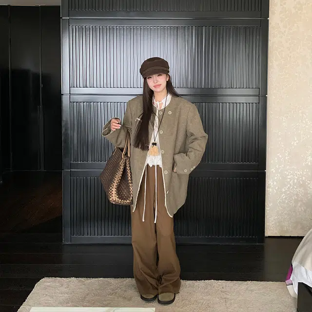 区区欧阳 纯色舒适宽松阔腿休闲裤 女款