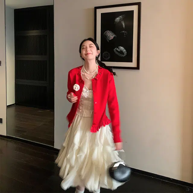 区区欧阳 慵懒风开衫复古舒适针织衫 女款