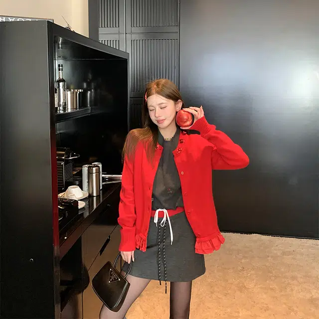 区区欧阳 慵懒风开衫复古舒适针织衫 女款