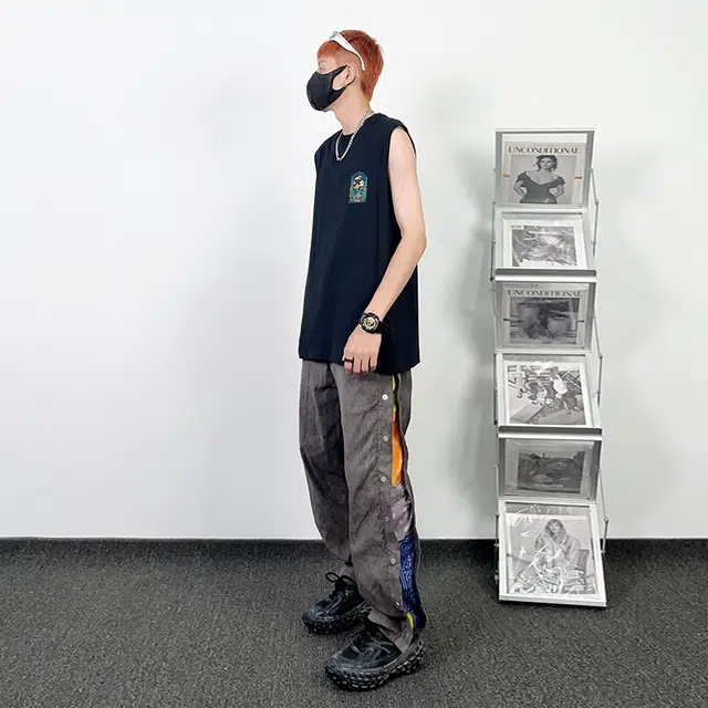 绘承 卡通动漫露营巴士圆领套头宽松休闲运动背心 男女同款