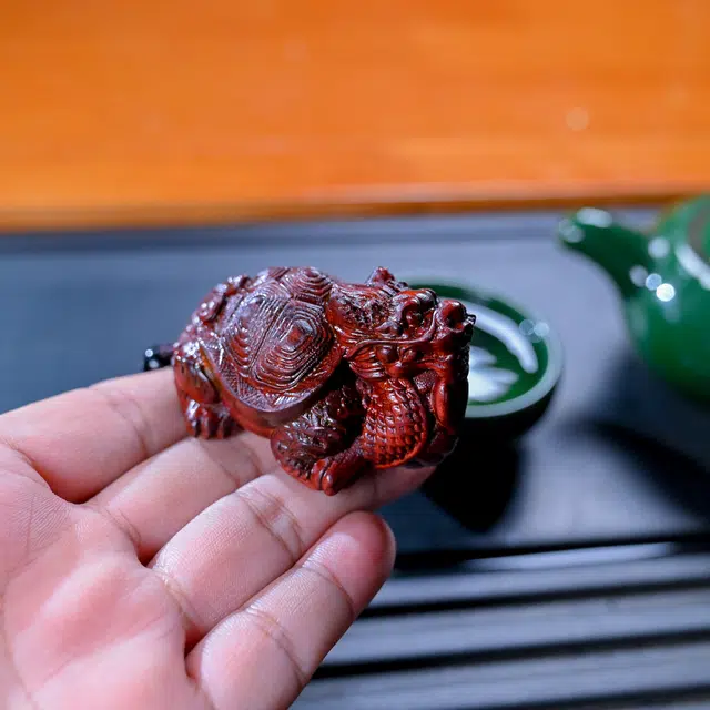 财源滚滚 仙友 国潮新中式红木精雕刻大貔貅钱多多转运招财牛转乾坤复古文玩挂件摆件收藏盘玩随身件 紫檀属 木作手把件 男女同款情侣款