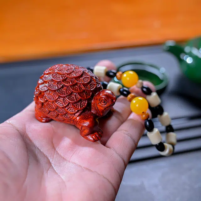 财源滚滚 仙友 国潮新中式红木精雕刻大貔貅钱多多转运招财牛转乾坤复古文玩挂件摆件收藏盘玩随身件 紫檀属 木作手把件 男女同款情侣款
