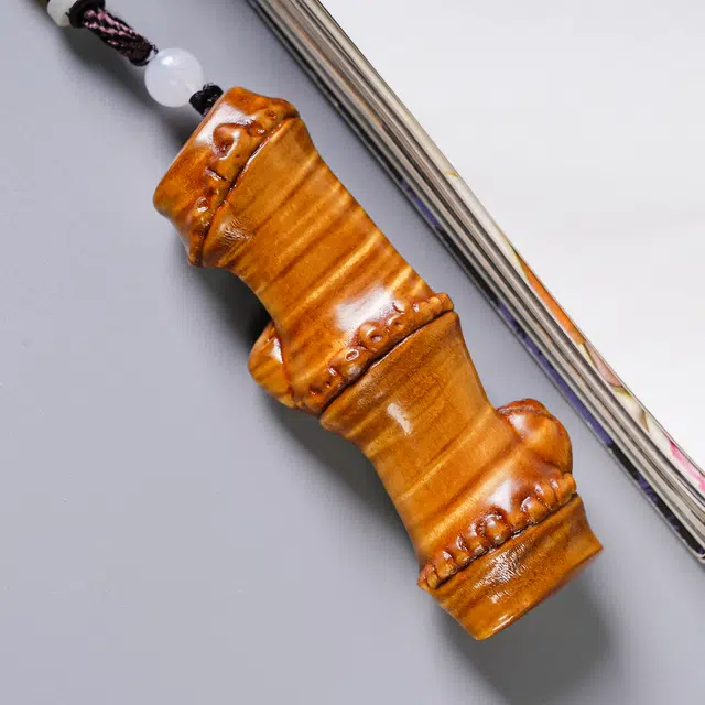 仙友 国潮新中式轻奢高级感【竹报平安】随手文玩平安喜乐无忧无虑福禄寿禧摆件#好运 楠木 把件 男女同款情侣款