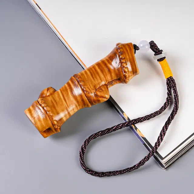 仙友 国潮新中式轻奢高级感【竹报平安】随手文玩平安喜乐无忧无虑福禄寿禧摆件#好运 楠木 把件 男女同款情侣款