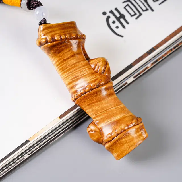 仙友 国潮新中式轻奢高级感【竹报平安】随手文玩平安喜乐无忧无虑福禄寿禧摆件#好运 楠木 把件 男女同款情侣款