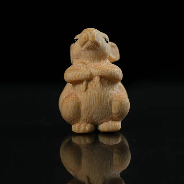 仙友 新中式国潮 文玩 精工雕刻 发财鼠 好运莲莲 招财纳福 诸事顺利 平安顺遂 竹木 木作把件 男女同款情侣款