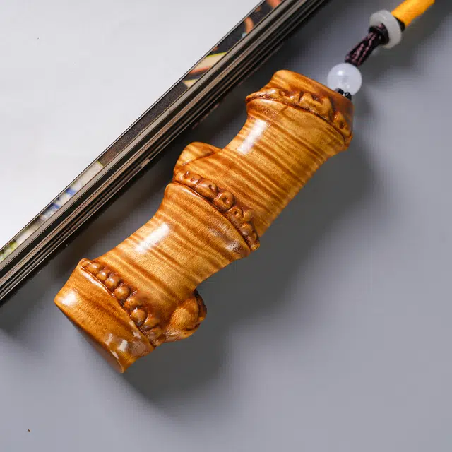 仙友 国潮新中式轻奢高级感【竹报平安】随手文玩平安喜乐无忧无虑福禄寿禧摆件#好运 楠木 把件 男女同款情侣款