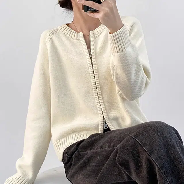 雅羊人 长袖休闲简约毛衣 女款 黑色