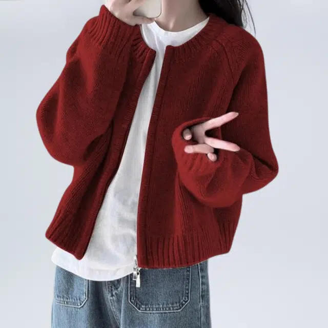 雅羊人 长袖休闲简约毛衣 女款 黑色