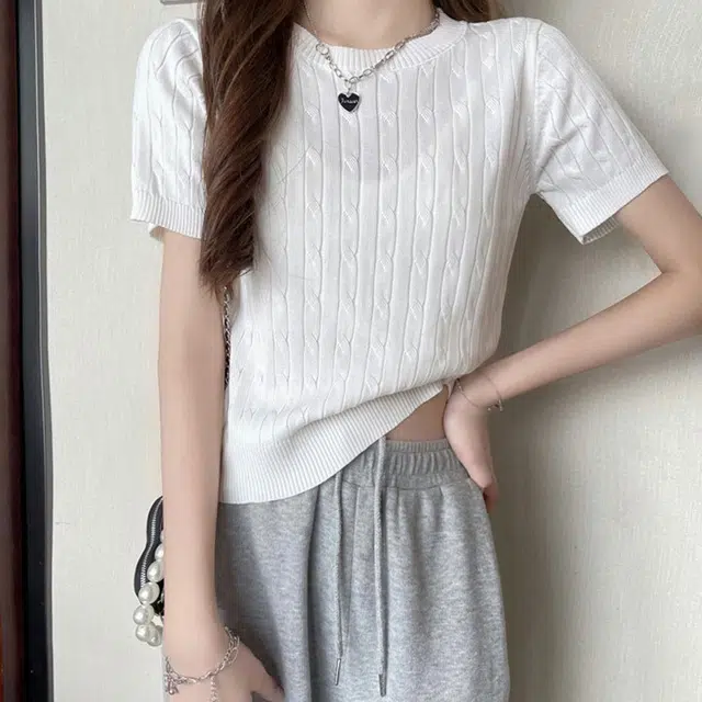 雅羊人 圆领休闲通勤针织衫 女款 白色