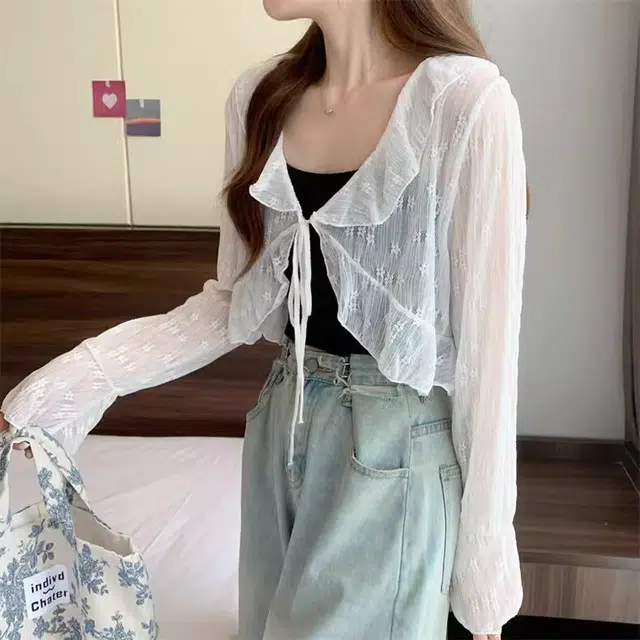 雅羊人 薄款简约通勤针织衫 女款 白色