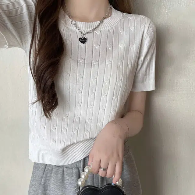 雅羊人 圆领休闲通勤针织衫 女款 白色