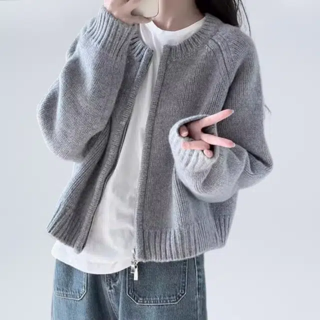 雅羊人 长袖休闲简约毛衣 女款 黑色