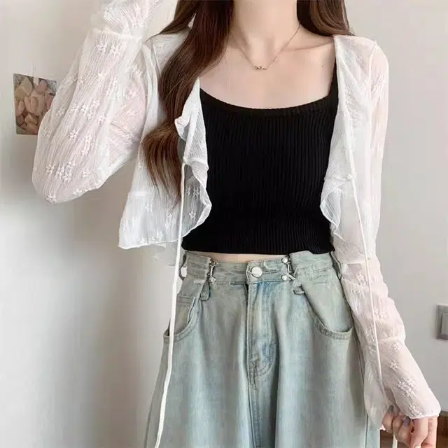雅羊人 薄款简约通勤针织衫 女款 白色