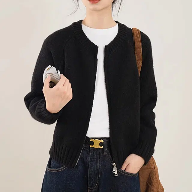 雅羊人 长袖休闲简约毛衣 女款 黑色