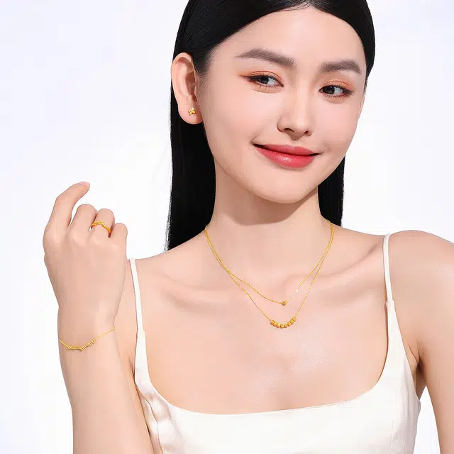 壹仟俩 莫比乌斯结爱 小众设计感 新中式经典百搭 素圈 足金 按克计价 黄金戒指 女款