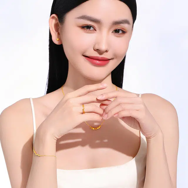 壹仟俩 莫比乌斯结爱 小众设计感 新中式经典百搭 素圈 足金 按克计价 黄金戒指 女款