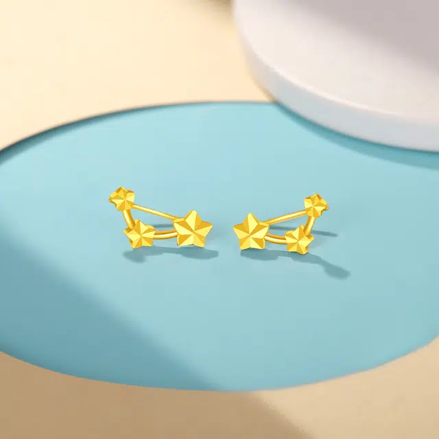 壹仟俩 浪漫许愿星流星公主风高级感小众设计 足金 按克计价 黄金耳环 女款