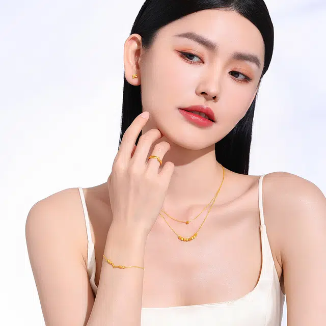 壹仟俩 莫比乌斯结爱 小众设计感 新中式经典百搭 素圈 足金 按克计价 黄金戒指 女款