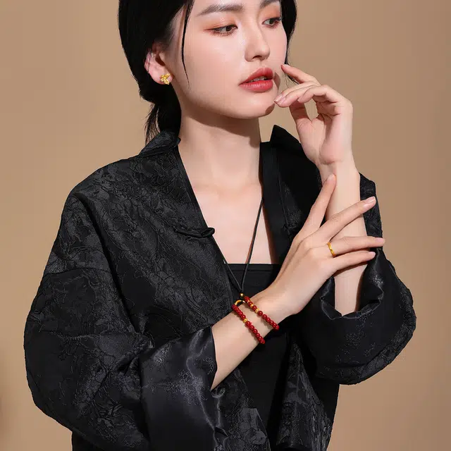 壹仟俩 诸事顺利 国潮新中式复古转运 足金 一口价 黄金手串 女款