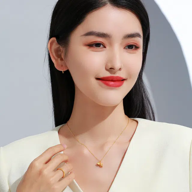 壹仟俩 硬金时尚简约小众轻奢风设计感光圈素圈高级感闭口戒 足金 按克计价 黄金戒指 女款