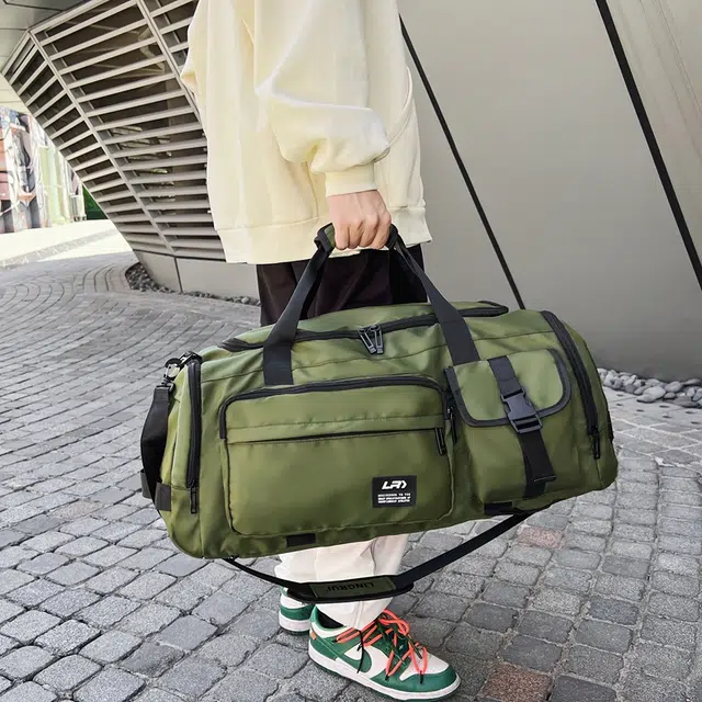 醇龙 大容量运动防水休闲 尼龙 旅行包 常规 男女同款情侣款 黑色/绿色/灰色